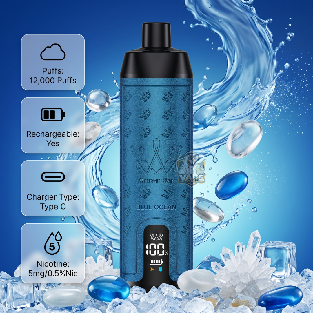 AlFakherCrownBar12000Puffs5MGBLUEOCEAN