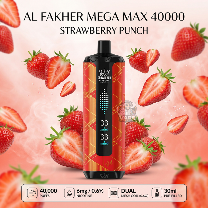 AlFakherMegaMax40000StrawberryPunch