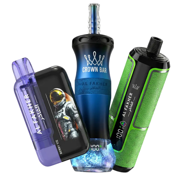 Four vape devices with different designs and colors on a white background