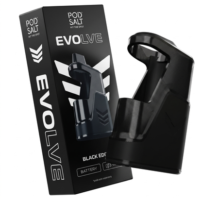 Black Pod Salt Evolve vape coil accessory and its retail packaging box, shown on a clean white background.