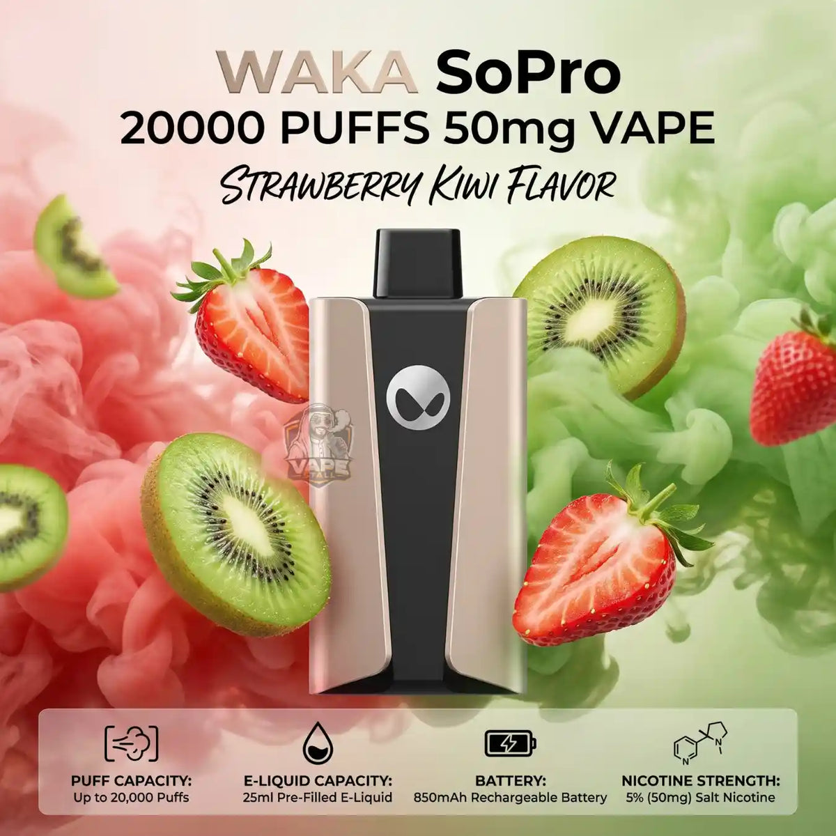 WakaSoPro20000Puffs50mginDubaiStrawberryKiwi