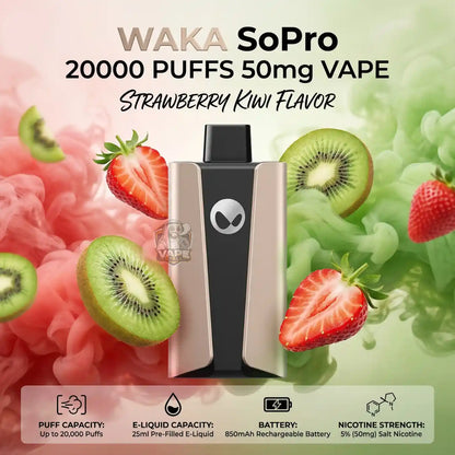 WakaSoPro20000Puffs50mginDubaiStrawberryKiwi