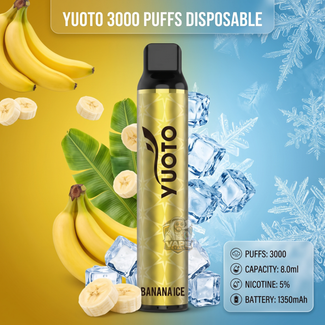YUOTO3000PUFFSDISPOSABLE50mgBANANAICE